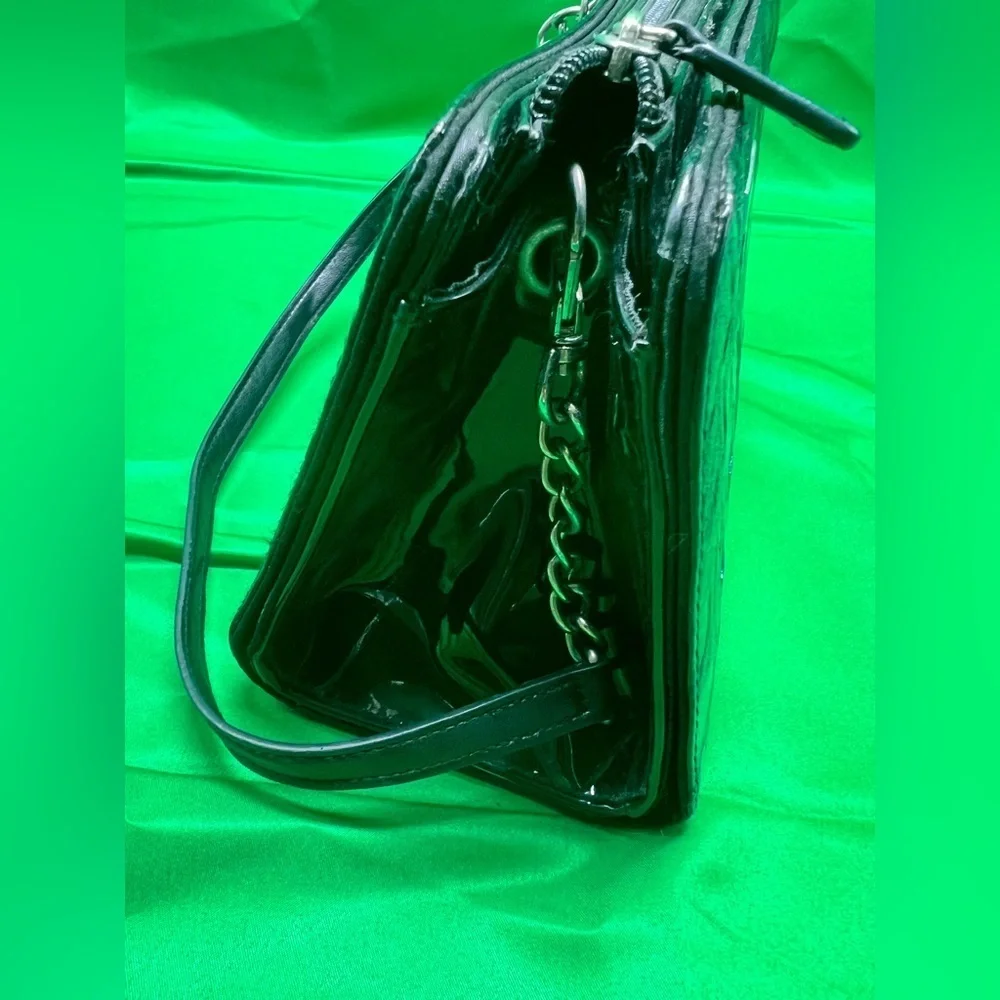 Miche Black Textured Clutch with Glossy Finish (P3)